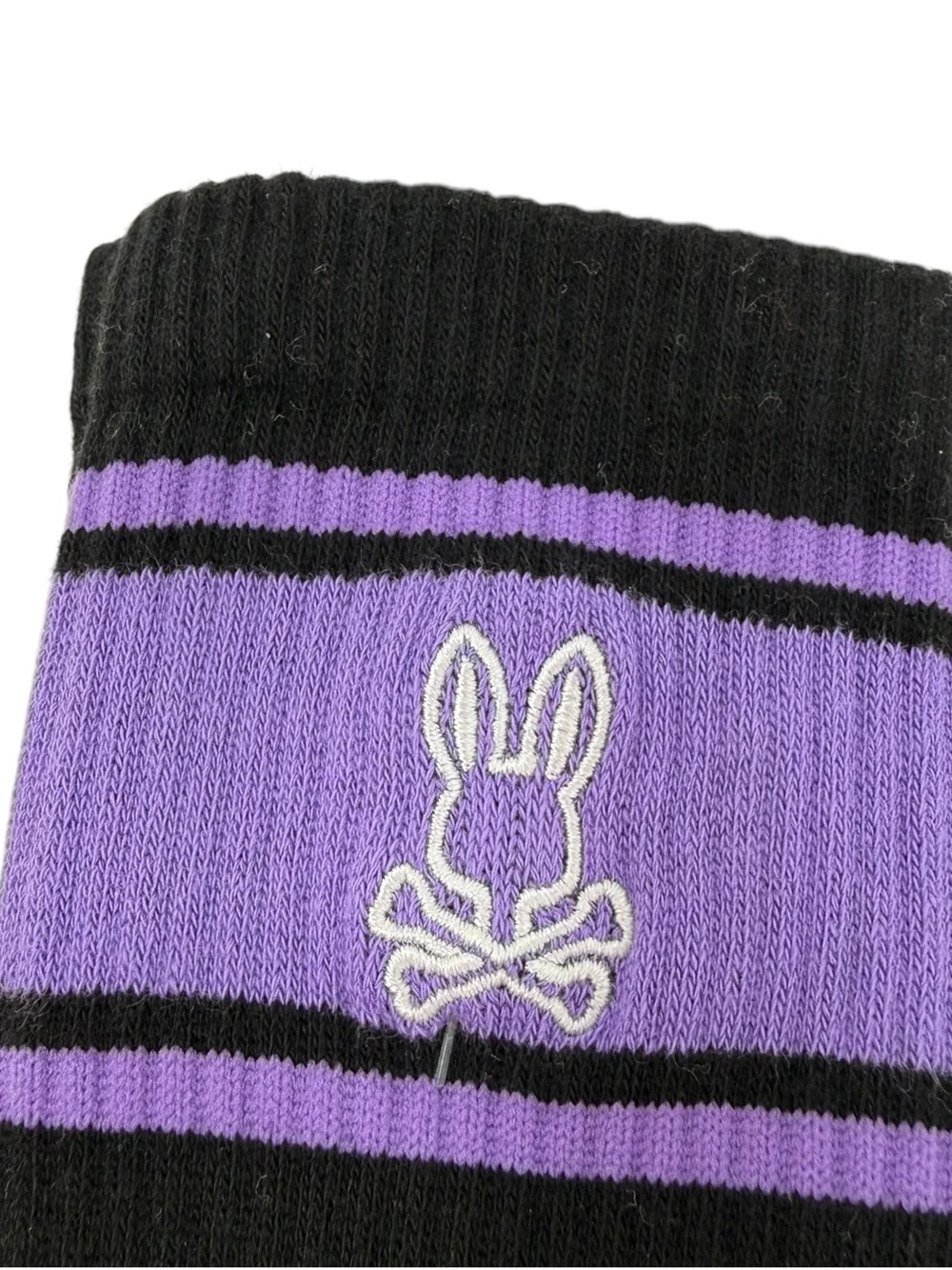 Psycho Bunny Mens 2 pair Sport White Black Socks One Size‎ New